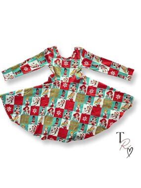 Wild Rich Kids Disney Princess Christmas Holiday Twirl Dress Big Girls Size 9/10